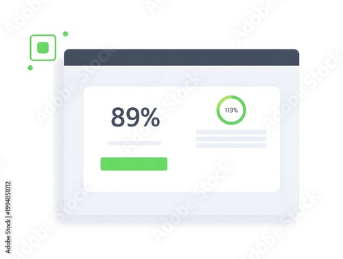 Minimalist Vector Illustration of a Digital Data Analytics Dashboard