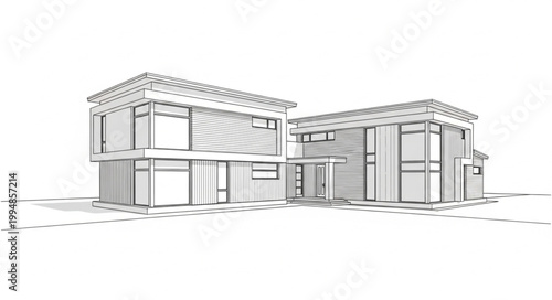 Modern Building Architectural Design with Unique Structure.