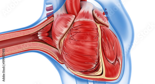 A detailed illustration of a human heart showcasing its internal anatomy