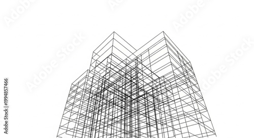 Modern Building Framework Architecture Structural Design.