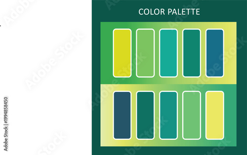 Monochromatic Green Hues Color Palette for Sustainable Branding and Nature-Inspired Design