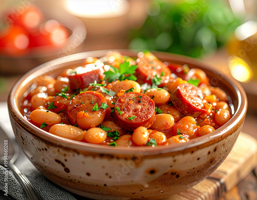 Fasola po bretońsku w misce 