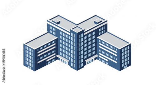 Modern Corporate Office Building Complex Architecture.