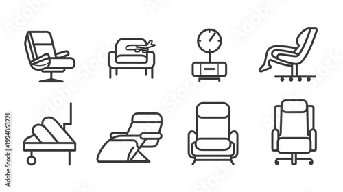 premium travel lounge seating and comfort vector illustration flat design