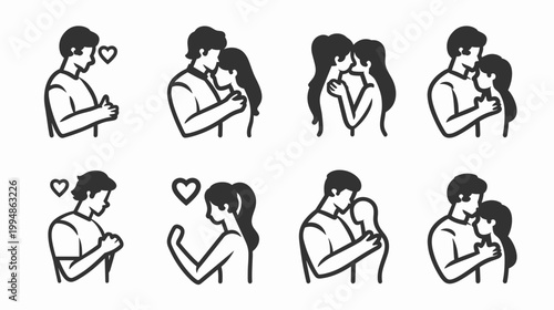 couple emotional dependency and unhealthy relationship dynamics flat design vector illustration