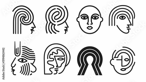 gaslighting behavior signs flat design vector illustration set