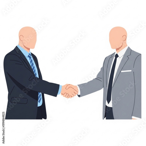 Two businessmen shaking hands in a formal agreement