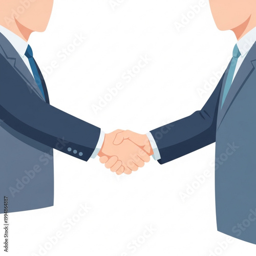Two businessmen shaking hands in a formal agreement