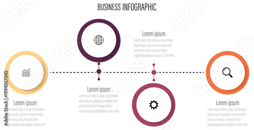 Presentation business infographic template vector.  Business concept with 4 options.
