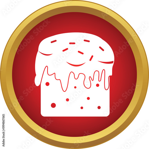 Kulich cake in a gold medal icon, representing orthodox easter celebration
