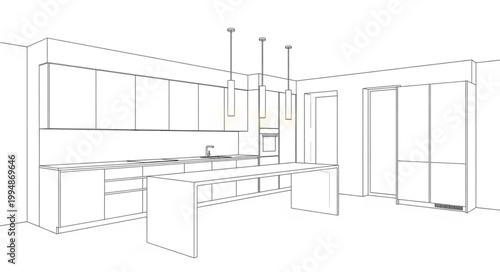 Modern Kitchen Interior Design with Minimalist Style.