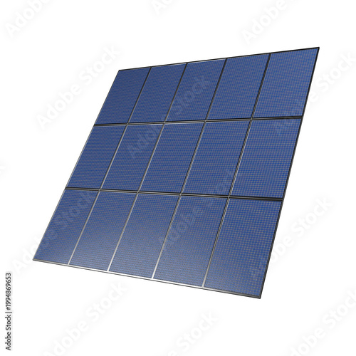 Solar panel module for renewable energy, 3d illustration