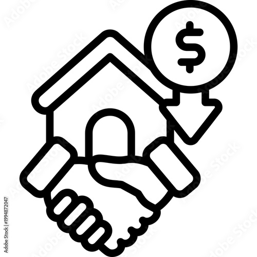 house price down icon