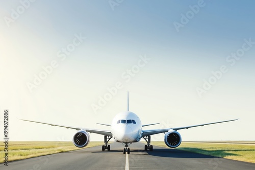 Airplane on Runway With Bright Sky and Sunny Weather During Afternoon