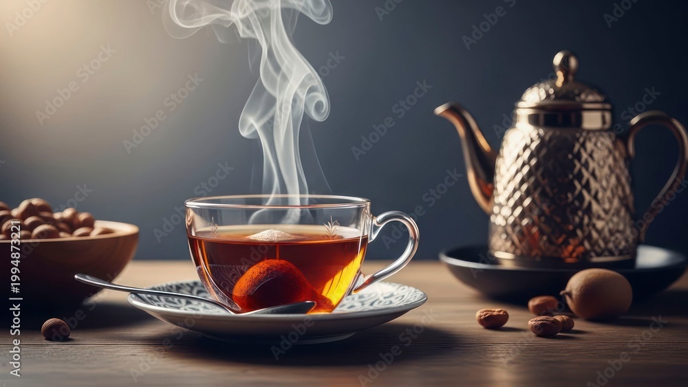 Fototapeta premium Steaming tea