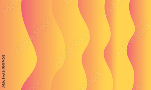 Vibrant wavy lines in shades of yellow, orange, and pink create a dynamic abstract background pattern