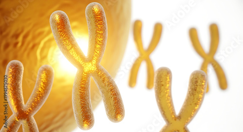 A detailed illustration of chromosomes in a cell, showcasing their structure and organization.