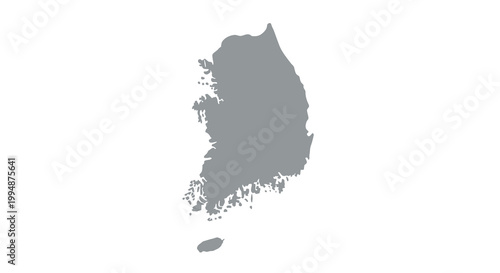 A monochromatic depiction showcases the geographical outline of south korea a peninsula in east asia high quality professional