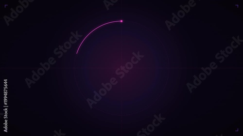 Magenta Violet Neon HUD Countdown Timer Five Seconds Tech Loop on Dark Background