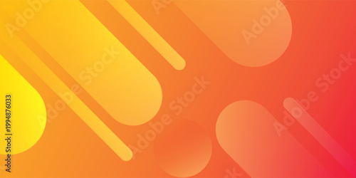 Fotografija Abstract Orange Gradient Background With Rounded Geometric Shapes And Modern Min