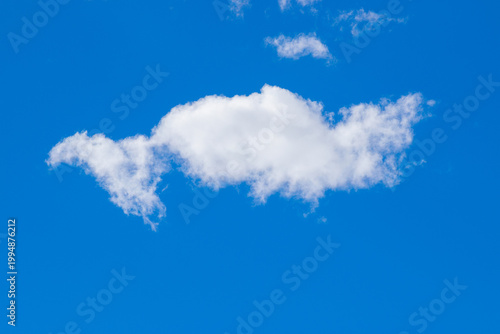Blue sky with beautiful white fluffy clouds, natural blue skyscape, cloudscape with copy space. Scenic beauty of nature of Leh, Ladakh, India. Ladakh is known for clear atmosphere, bright environment.