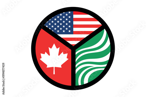 North american unity emblem usa canada and starbucks representation