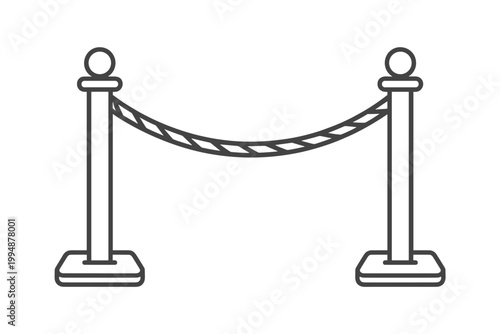 Rope Barrier Stanchion Line Icon pole queue