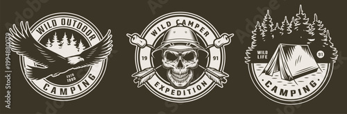 Outdoor camping logos