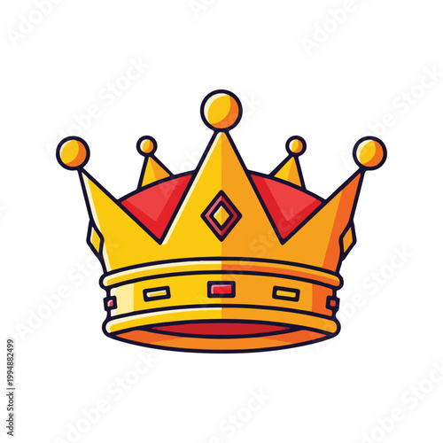 Golden Royal Crown Vector Illustration