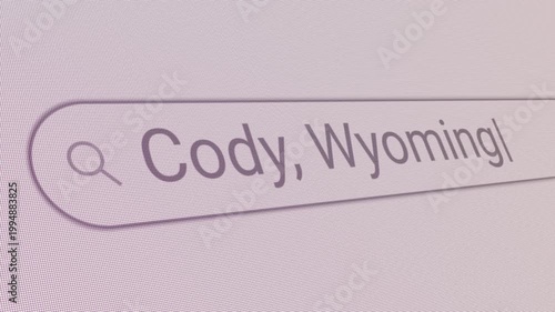 Search Bar Cody Wyoming 
Close Up Single Line Typing Text Box Layout Web Database Browser Engine Concept