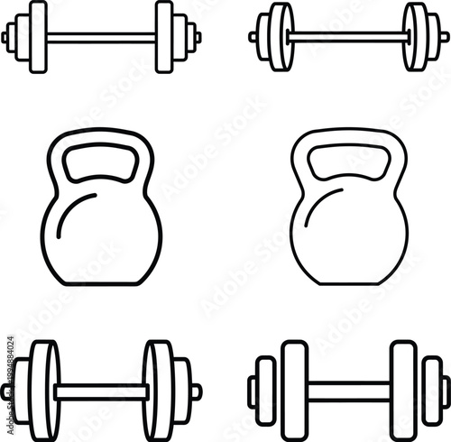 Variations of barbells and kettlebells for strength training