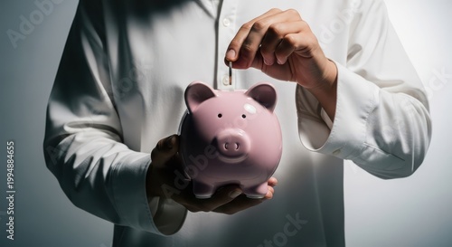 Saving money, piggy bank, financial planning, investment concept