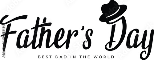 Father's day calligraphy with hat illustration
