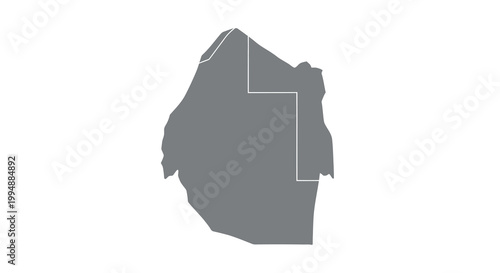 A grayscale outline depicts the geographical shape of the country of eswatini formerly swaziland high quality professional detailed