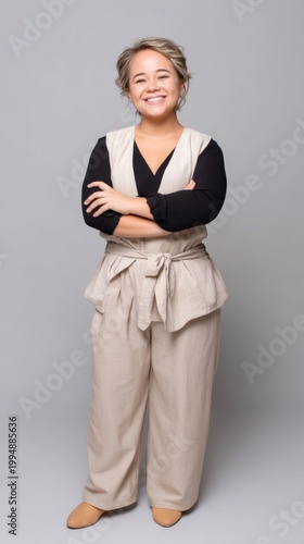 Woman with dwarfism in elegant outfit smiling confidence and diversity concept 