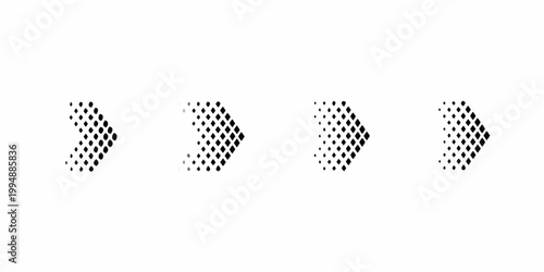 Four dotted arrows progressing from left to right across a white background