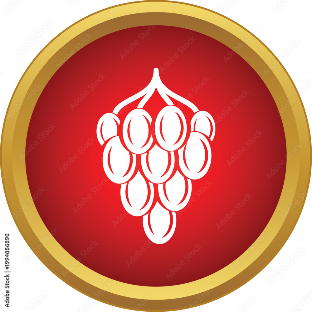 Naklejka premium Grape cluster icon symbolizing wine, fruit, and agriculture