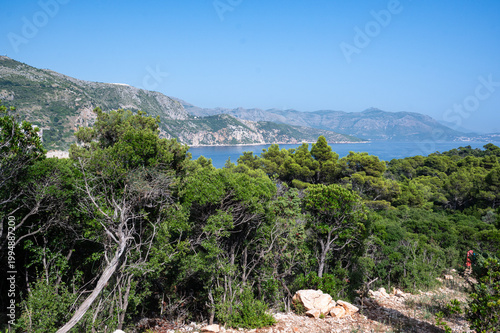 View from the top of the mountain on Lokrum island. 
