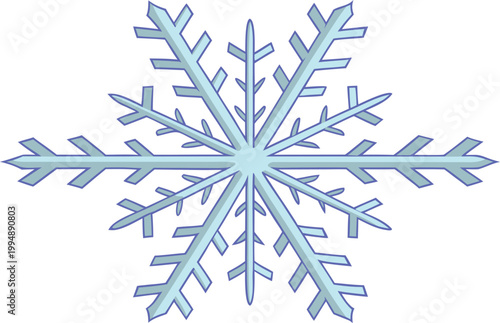 Transparent blue glass effect 3 d ice crystal star with sharp edges