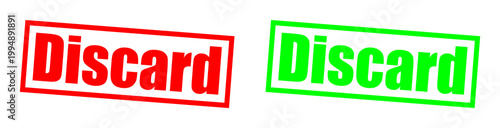 Photos Red and green discard stamps with neon glow isolated on transparent background