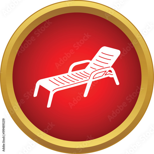 Sun lounger vector icon representing summer relaxation and leisure