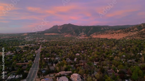 Colorful clouds over mountain in colorado 