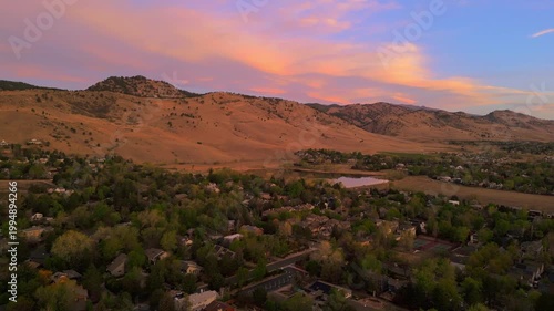 Sunset over mountains in boulder colorado 