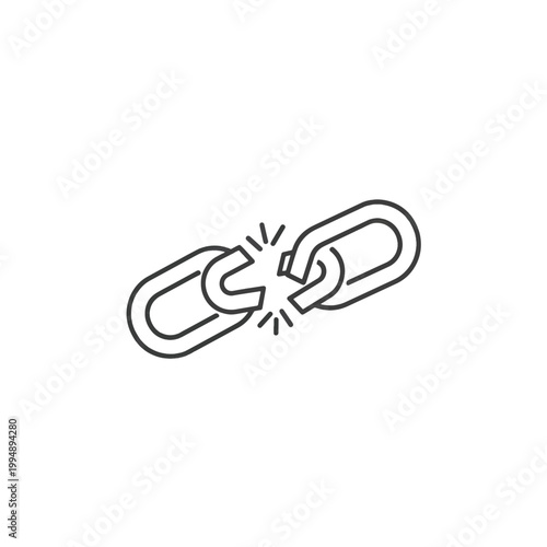 Broken Chain Link Icon Illustration