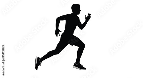 Running Man Silhouette Vector Minimal Fitness Illustration for Sports Training Exercise Branding Active Lifestyle Design and Athletic Performance Graphics