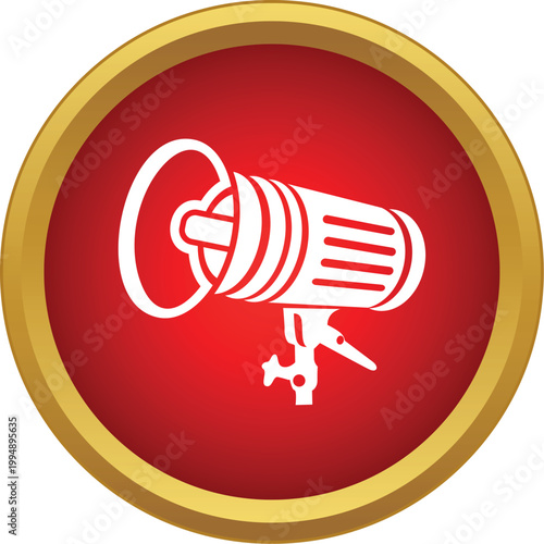 Studio strobe light icon representing photography, cinema, and video production equipment