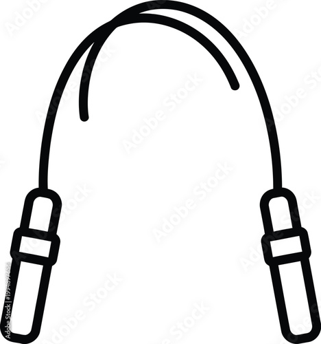 Pair of jump rope handles connected by black cord