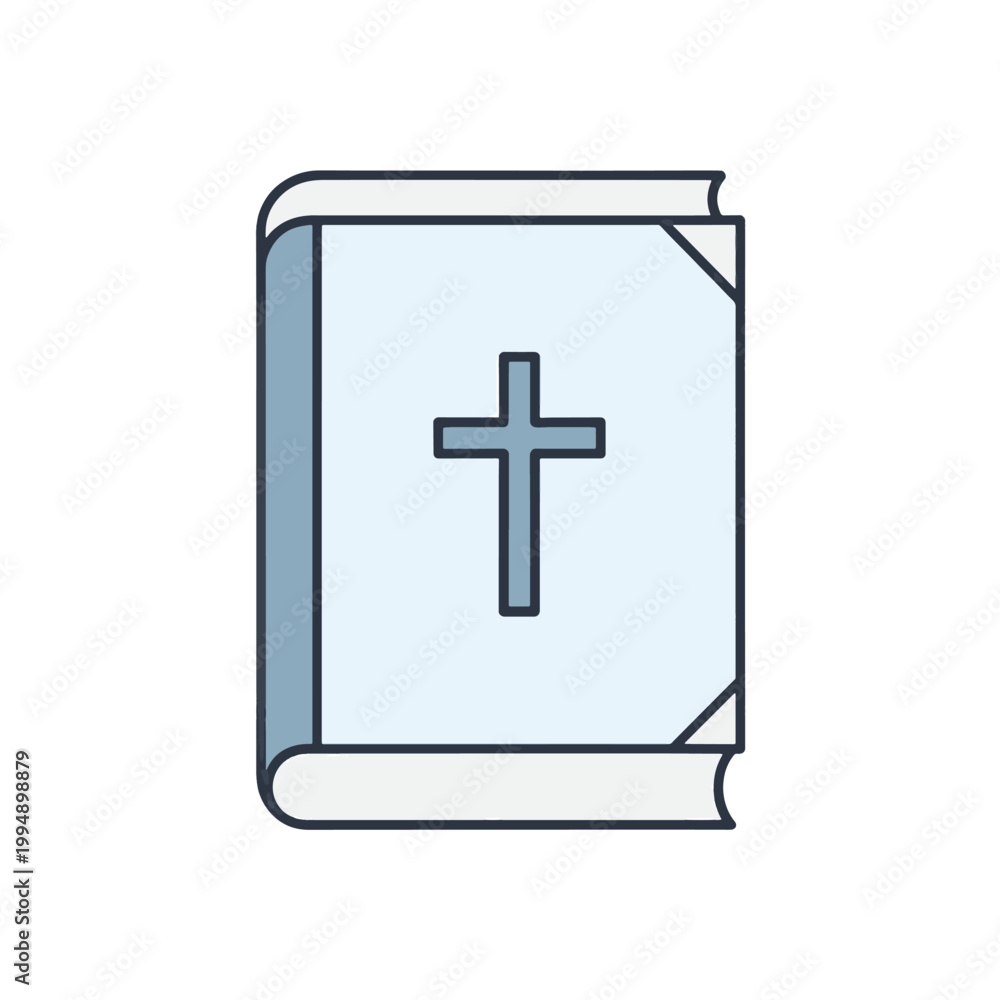 Fototapeta premium Blue Cross Religious Book Illustration