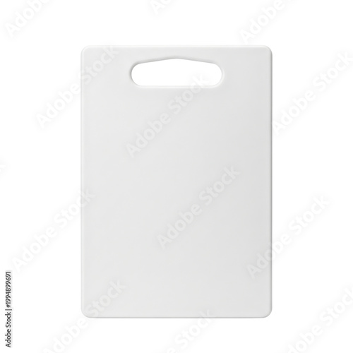 Photography Clean white plastic cutting board with handle