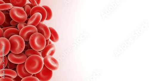 A cluster of red blood cells on a white background